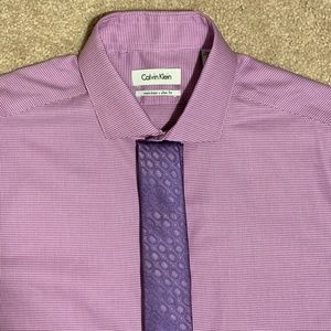 Calvin Klein Dress Shirt Non-Iron Slim Fit & Tie